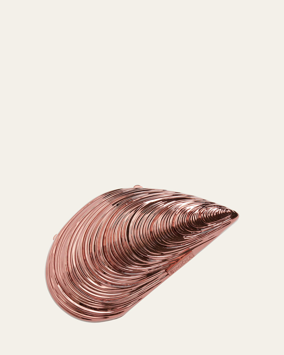 Bridget Metal Oyster Shell Clutch Bag
